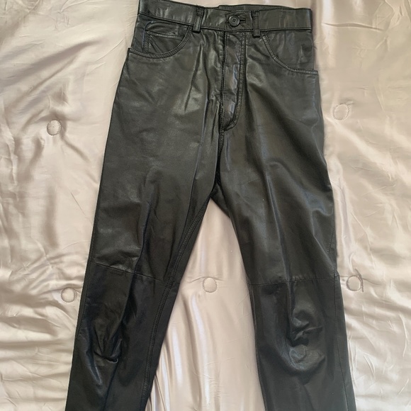 Black genuine leather jeans by Danielle - Picture 1 of 6